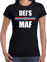 Deis maf met vlag Groningen t-shirt zwart dames - Gronings dialect cadeau shirt XL
