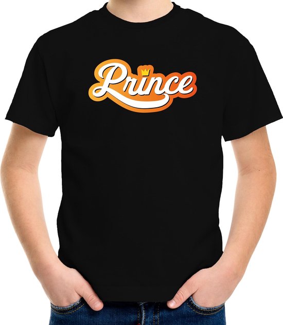 Prince Koningsdag t-shirt - zwart - kinderen -  Koningsdag shirt / kleding / outfit 146/152