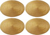 10x stuks ronde placemats goud polypropeen 38 cm - Placemats/onderleggers - Tafeldecoratie