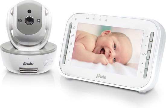 Alecto DVM-200GS – Babyfoon met camera – Kleurenscherm – Wit/Grijs
