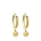 Goldplated oorbellen met hanger rond