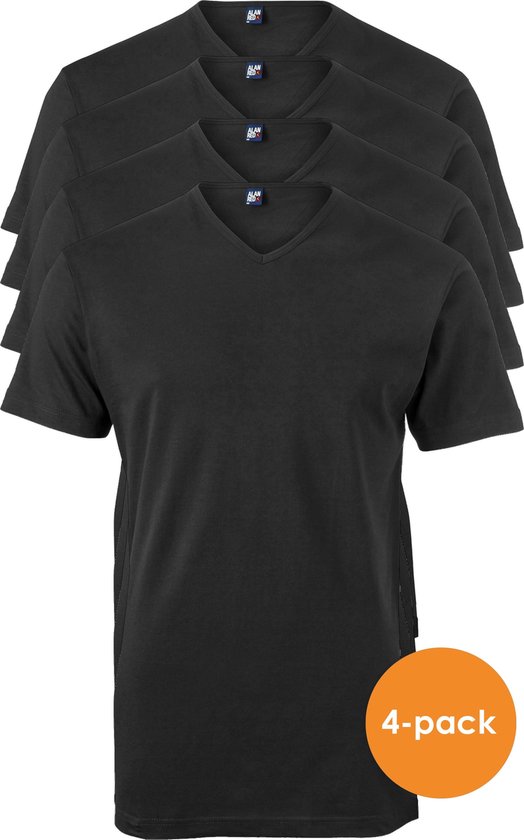 T-shirts ALAN RED Vermont extra long (pack de 4) - V- noir - Taille: XL