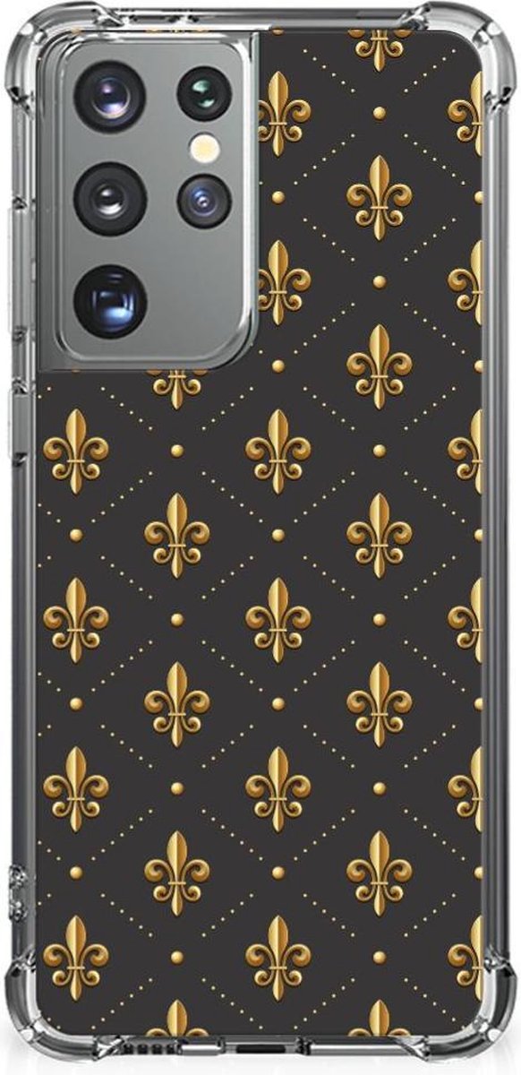 Samsung Galaxy S21 Ultra Doorzichtige Silicone Hoesje Franse Lelie