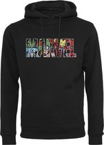 Merchcode Marvel - Marvel Logo Character Hoodie/trui - XL - Zwart