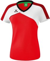 Erima Premium One 2.0 T-Shirt Dames Rood-Wit-Zwart Maat 42