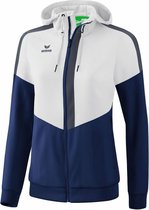 Erima Squad Tracktop Jack Met Capuchon Dames Wit- New Navy-Slate Grijs Maat 44