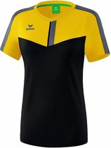 Erima Squad T-Shirt Dames Slate Grijs-Zwart-Geel Maat 44