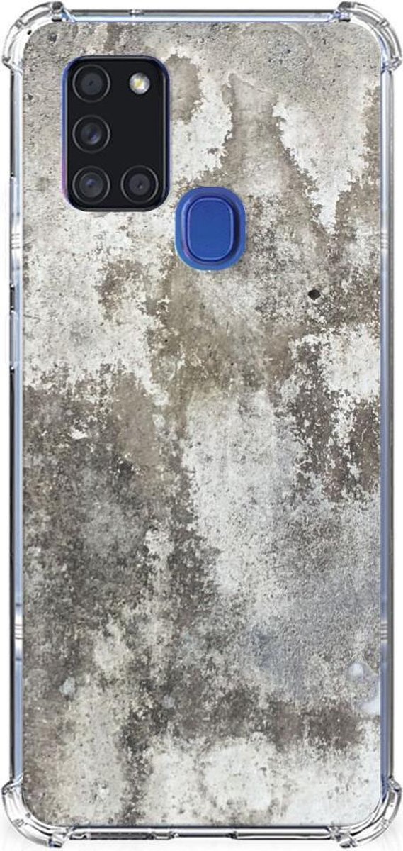 Samsung Galaxy A21s Anti-Shock Hoesje Beton Print