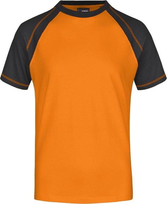 Heren t-shirt oranje/zwart 2XL | bol.com