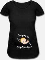 Zwangerschaps T-shirt See you in September maat M