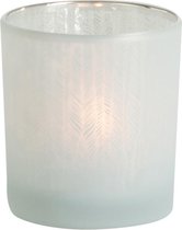 J-Line theelicht veer glas wit (7x7x8cm) set 6