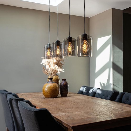 Verfrissend Vestiging een beetje QAZQA dome - Design Hanglamp eettafel voor boven de eettafel | in eetkamer  - 4 lichts... | bol.com