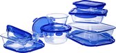 Pyrex - Cook & Go Schaal Set van 7 Stuks - Borosilicaatglas - Transparant / Blauw