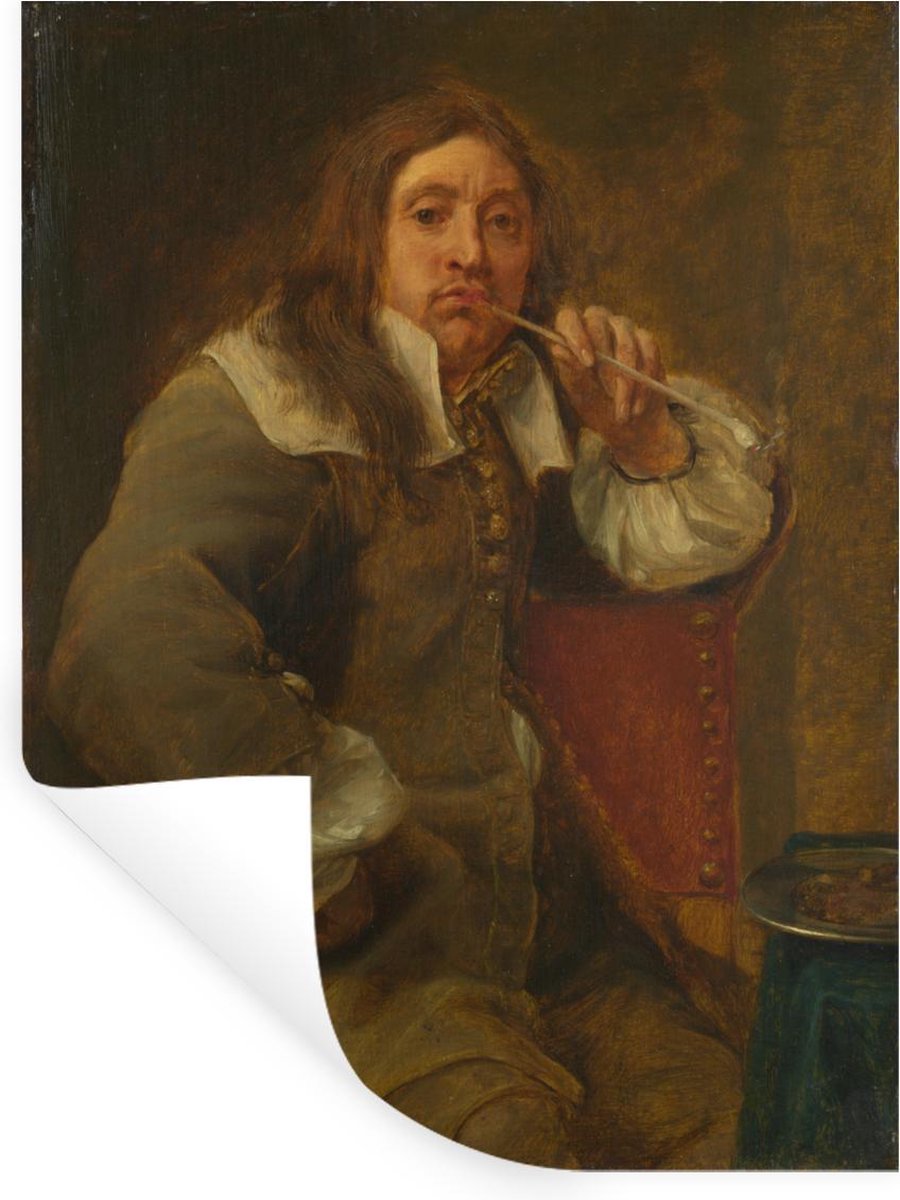 Muurstickers - Smell portrait of Lucas Fayd'herbe - Schilderij van Gonzola Conques - 60x80 cm - Plakfolie - StickerSnake