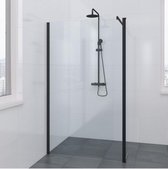 Bruynzeel Taro walk-in 120x30x200cm met muursteun zwart