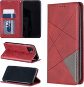Ruit Textuur Horizontale Flip Magnetische Leren Case met houder & kaartsleuven & portemonnee voor iPhone 11 Pro Max (rood)