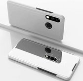 Galvaniseren spiegel horizontale flip lederen case voor Geschikt voor Xiaomi Redmi 7, met houder (zilver)