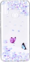 Stijlvol en mooi patroon TPU beschermhoes voor Huawei Y7 2019 (bloemvlinder)