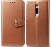 Retro effen kleur lederen gesp bescherming voor mobiele telefoon lederen tas met sleutelkoord en fotolijst en kaartsleuf en portemonnee en beugelfunctie voor Xiaomi 9T / 9T Pro / Redmi K20 / 