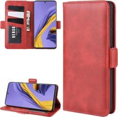 Voor Galaxy A51 Dual-side magnetische gesp horizontale flip lederen tas met houder & kaartsleuven & portemonnee (rood)
