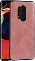 Voor OnePlus 8 Pro Crazy Horse getextureerd kalfsleer PU + PC + TPU-hoesje (roségoud)