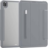 Voor iPad Pro 12.9 (2020) / (2018) Acryl + TPU horizontaal Flip Smart Leather Case met drievoudige houder & Pen-sleuf & Wake-up / Sleep-functie (grijs)