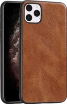 Voor iPhone 11 Pro Max Crazy Horse Textured kalfsleer PU + PC + TPU Case (bruin)