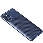 Voor Galaxy A31 Carbon Fiber Texture Shockproof TPU Case (Blauw)