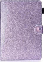 Voor 7 inch universele tablet pc glitter poeder liefde gesp horizontale flip lederen tas met houder en kaartsleuven (paars)
