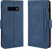 Wallet-stijl Skin Feel Calf Pattern lederen tas voor Galaxy S10 +, met aparte kaartsleuf (blauw)