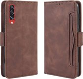 Voor Galaxy A90 5G portemonnee stijl skin feel kalf patroon lederen tas met aparte kaartsleuf (bruin)