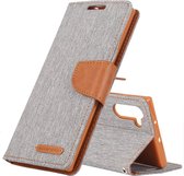GOOSPERY JELLY RICH DAGBOEK Horizontale Flip PU lederen tas met kaartsleuven & portemonnee & houder voor Galaxy Note 10 (grijs)