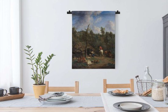 Tapisserie Adriaen Van de Velde - La cabane - Peinture d'Adriaen van de Velde Tapisserie coton 60x80 cm - Tapisserie avec photo