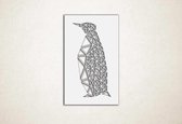 Line Art - Pinguin vierkant - S - 60x37cm - Wit - geometrische wanddecoratie