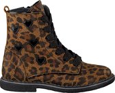 Jochie & Freaks 19164 Veterboots - Laarzen Met Veters - Meisjes - Cognac - Maat 24