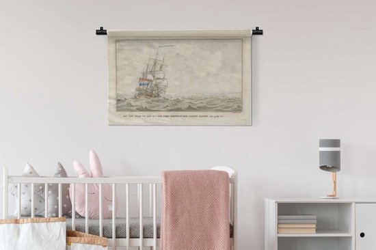 Peintures Tapisserie COV - Le navire Woestduin se coince sur le Noorderrassen - Peinture de Cornelis de Jonker Tapisserie coton 90x60 cm - Tapisserie avec photo