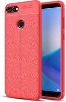 Voor Huawei Y9 (2018) / Enjoy 8 Plus Litchi Texture Soft TPU beschermende achterkant van de behuizing (rood)