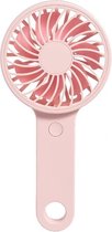 HTL-06 1-3W USB-interface 3-snelheidsregeling Oplaadbare draagbare ultradunne handventilator met draagkoord (roze)