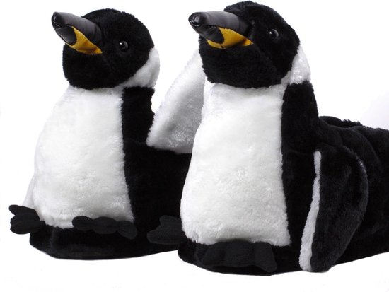 Chaussons/pantoufles peluche pingouin animal adulte - Femme/homme - Chaussons  pingouin... | bol