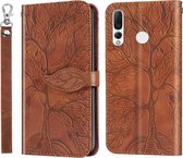 Voor Huawei P smart Z Life of Tree Embossing Pattern Horizontale Flip lederen tas met houder & kaartsleuf & portemonnee & fotolijst & lanyard (bruin)