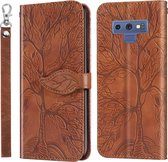 Voor Samsung Galaxy Note9 Life of Tree Embossing Pattern Horizontale Flip lederen tas met houder & kaartsleuf & portemonnee & fotolijst & lanyard (bruin)