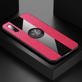 Voor Xiaomi Mi 9 SE XINLI Stikstof Textuur Schokbestendig TPU beschermhoes met ringhouder (rood)