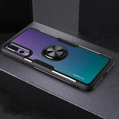 Krasbestendige TPU + acryl ringbeugel beschermhoes voor Huawei P20 Pro (zwart)