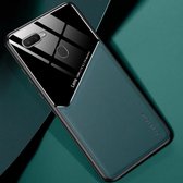 Voor OPPO A7x All-inclusive lederen + organische glazen beschermhoes met metalen ijzeren plaat (groen)