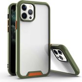 Bright Shield PC + TPU beschermhoes voor iPhone 12 mini (legergroen + oranje)