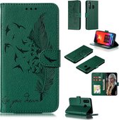 Veerpatroon Litchi Texture Horizontale Flip Leren Case met Portemonnee & Houder & Kaartsleuven voor Galaxy A8s (Groen)