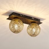 Lucande - plafondlamp - 2 lichts - ijzer - H: 12.8 cm - G9 - , goud