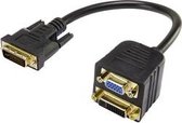 Renkforce DVI / VGA Y-adapter [1x DVI-stekker 24+5-polig - 1x VGA-bus, DVI-bus 24+5-polig] Zwart