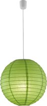 LED Hanglamp - Hangverlichting - Iona Ponton - E27 Fitting - Rond - Mat Groen - Papier
