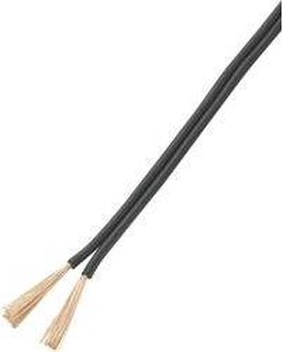 TRU COMPONENTS 93030c529 Draad 2 x 0.75 mm² Zwart 25 m